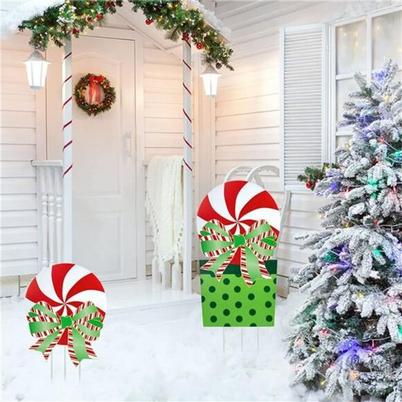 Christmas Yard Signs, 57 ″ Giant Candy Christmas Decorations with LED Lights - Picture 3 of 6